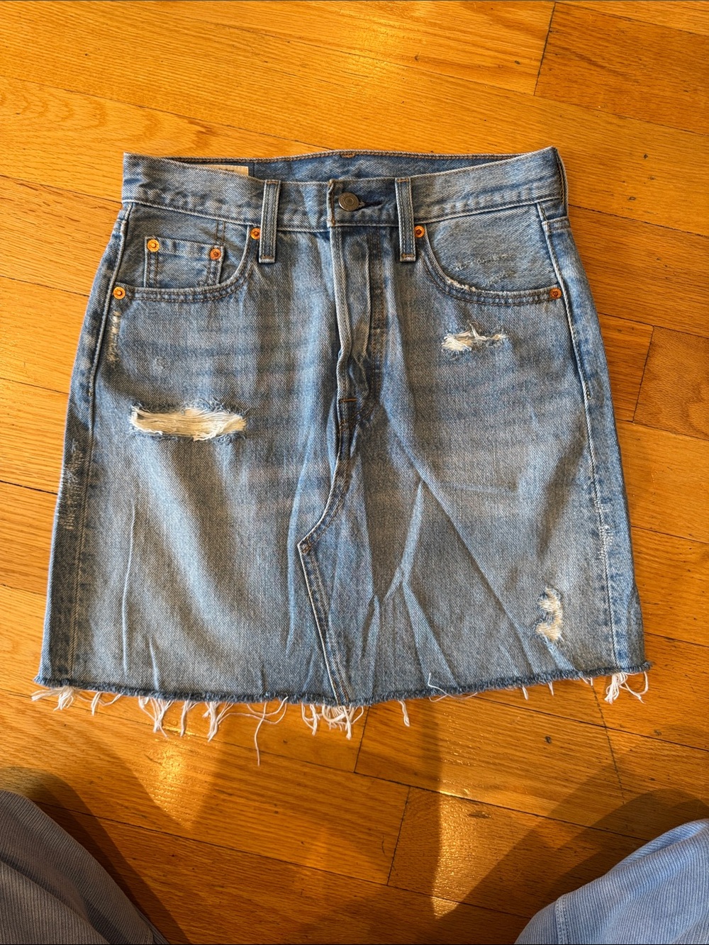 Levi high rise denim skirt
